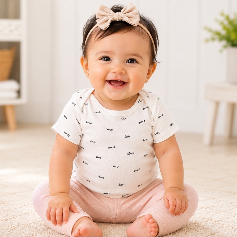 Carter’s Baby Girls 9M White Graphic Top Shirt Long Sleeve Outfit 9 Months